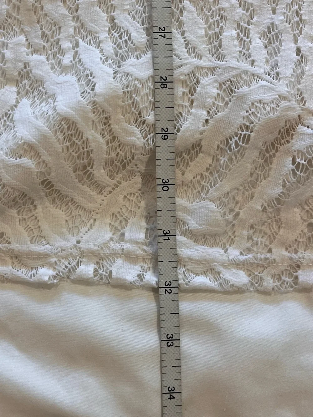 Dotti White Lace Semi Sheer  Cover Up XL Tunic Dress Hooded Long Sleeves